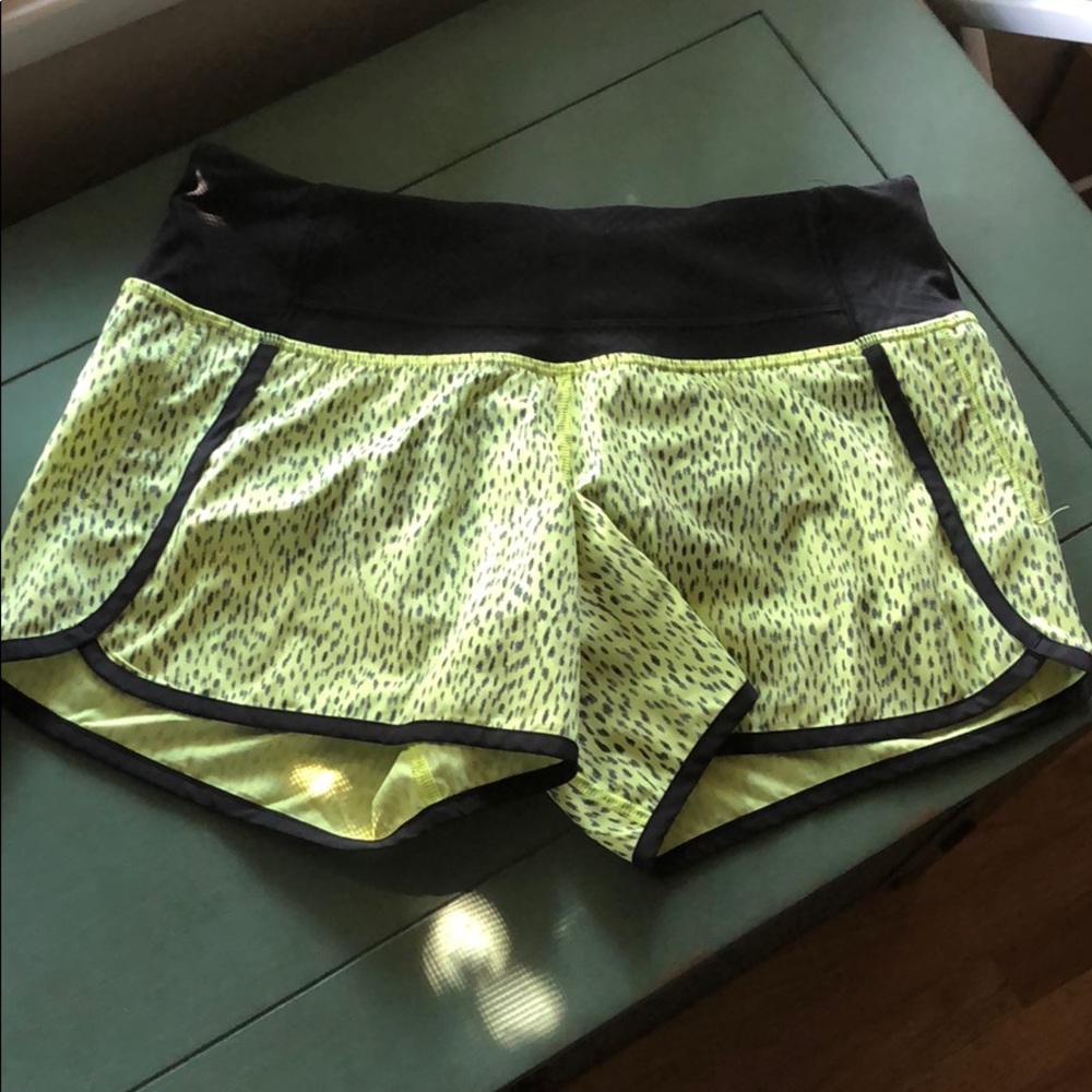Lululemon neon yellow speckled shorts